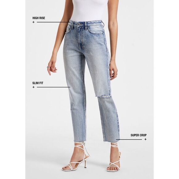 Free People x Ksubi Nine O Heavenz Sliced High Rise Cropped Jeans $260 Sz 26 - Picture 10 of 10